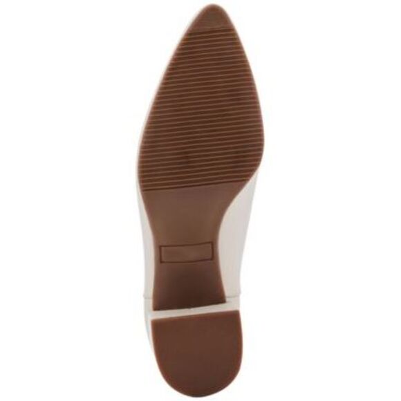 AQUA COLLEGE Womens Ivory Notched Trey Pointy Toe Block Heel Leather Boots 9.5 M - Picture 4 of 4